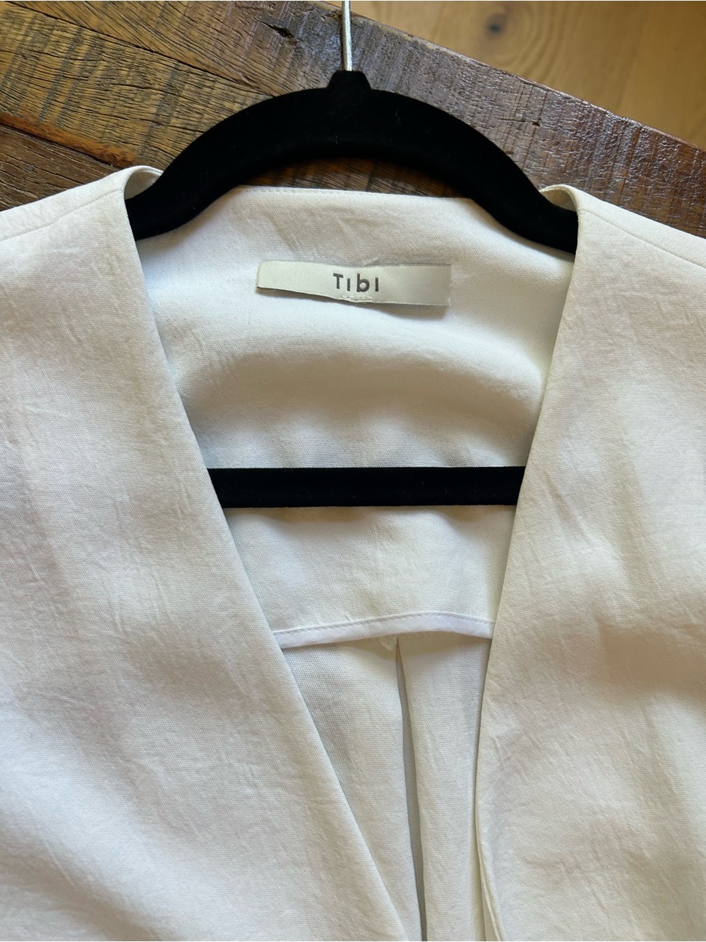 TIBI Drape Twill Wrap Dress in White - Picture 2 of 16
